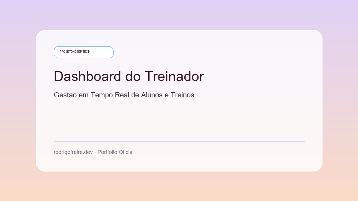 Painel do treinador para montagem de fichas e evolução de alunos