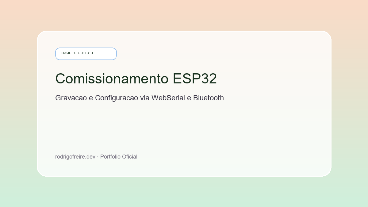 Comissionamento e gravação de firmware no ESP32 via WebSerial